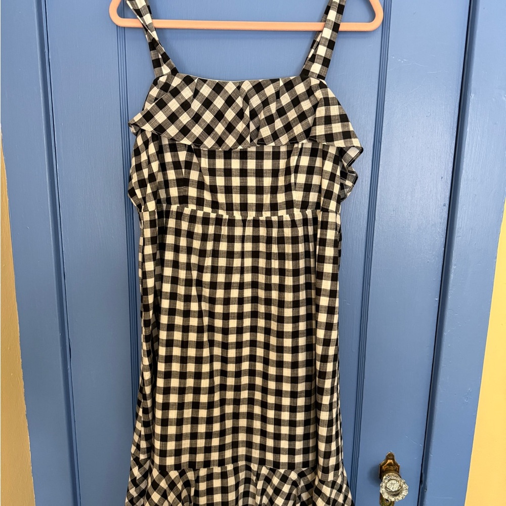 J. Crew Monochrome Plaid Dress
